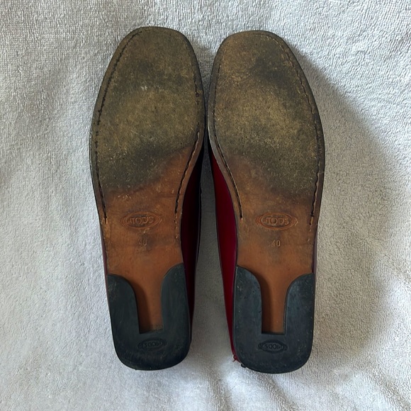 TOD’S Made in Italy, Size 40, Size 9.5, Ruby Red loafers - Picture 8 of 13